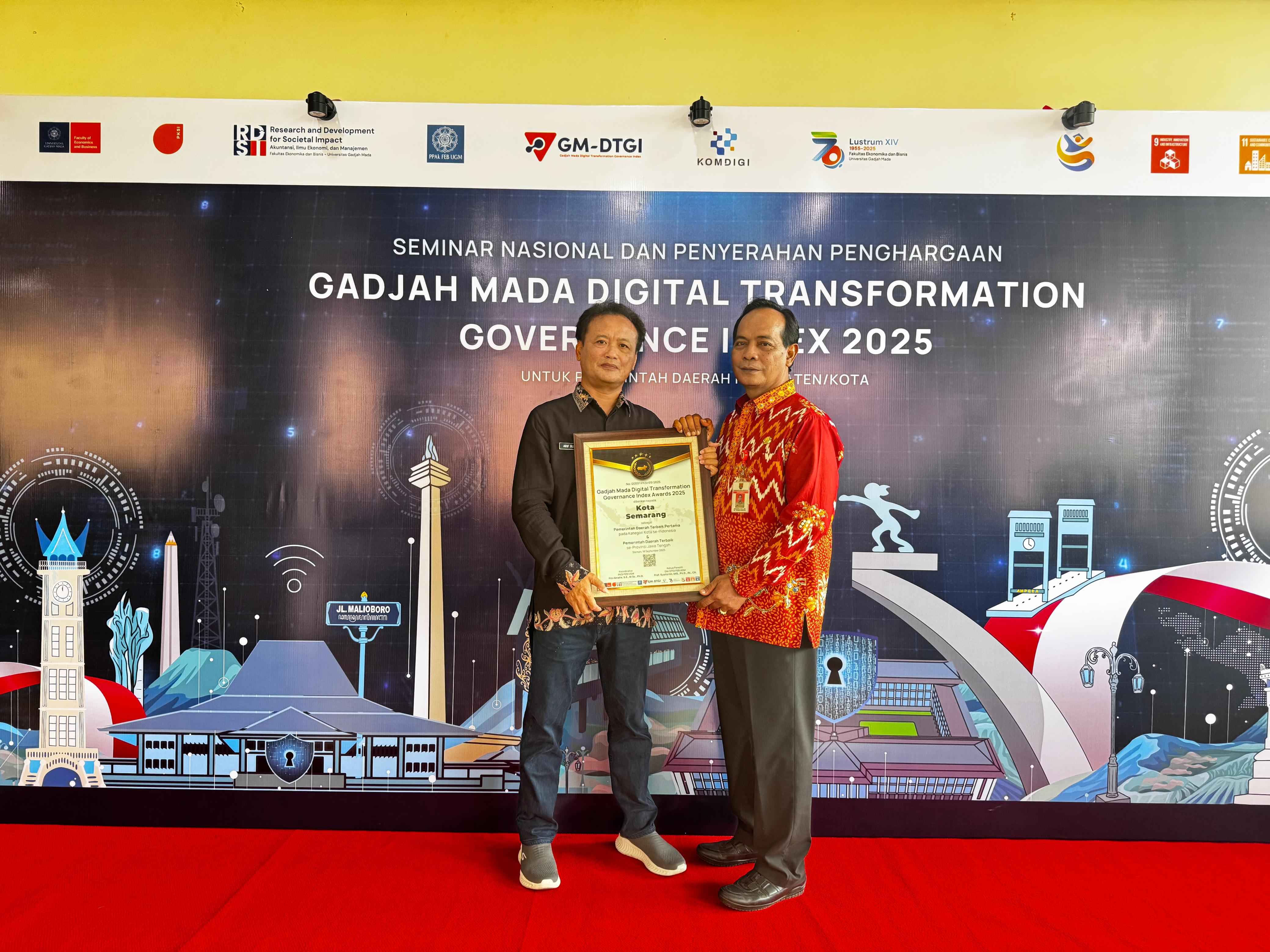 Pemerintah Kota Semarang Raih Peringkat 1 Kategori Kota di GM-DTGI 2025